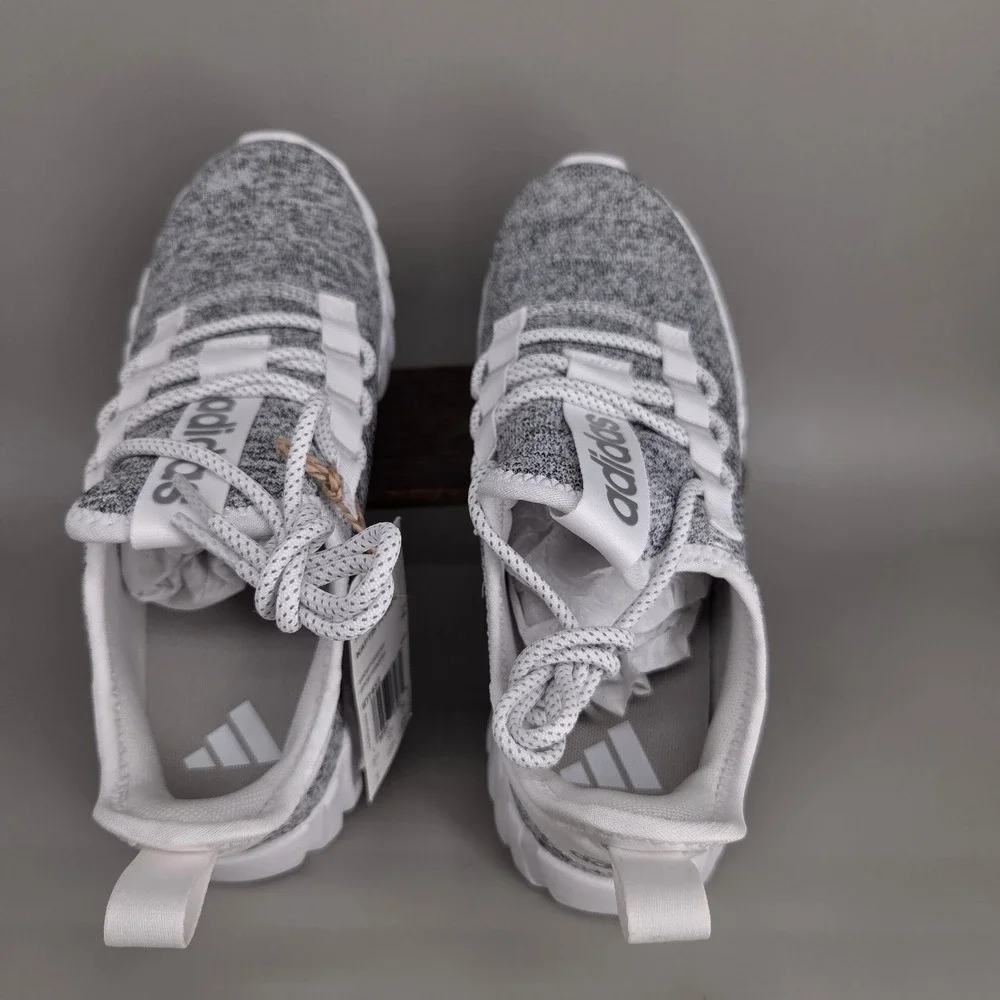 Adidas Kaptir Flow K Kids 4 Grey White Knit Running Sneakers ID1452 Athleisure